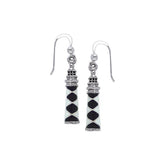 Cape Lookout Lighthouse Ear T Sterling Silver Hook Earring TE2832 - Earrings